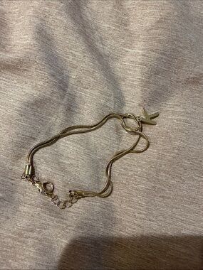 SHEIN Gold Double Strand Bracelet with K Initial Charm